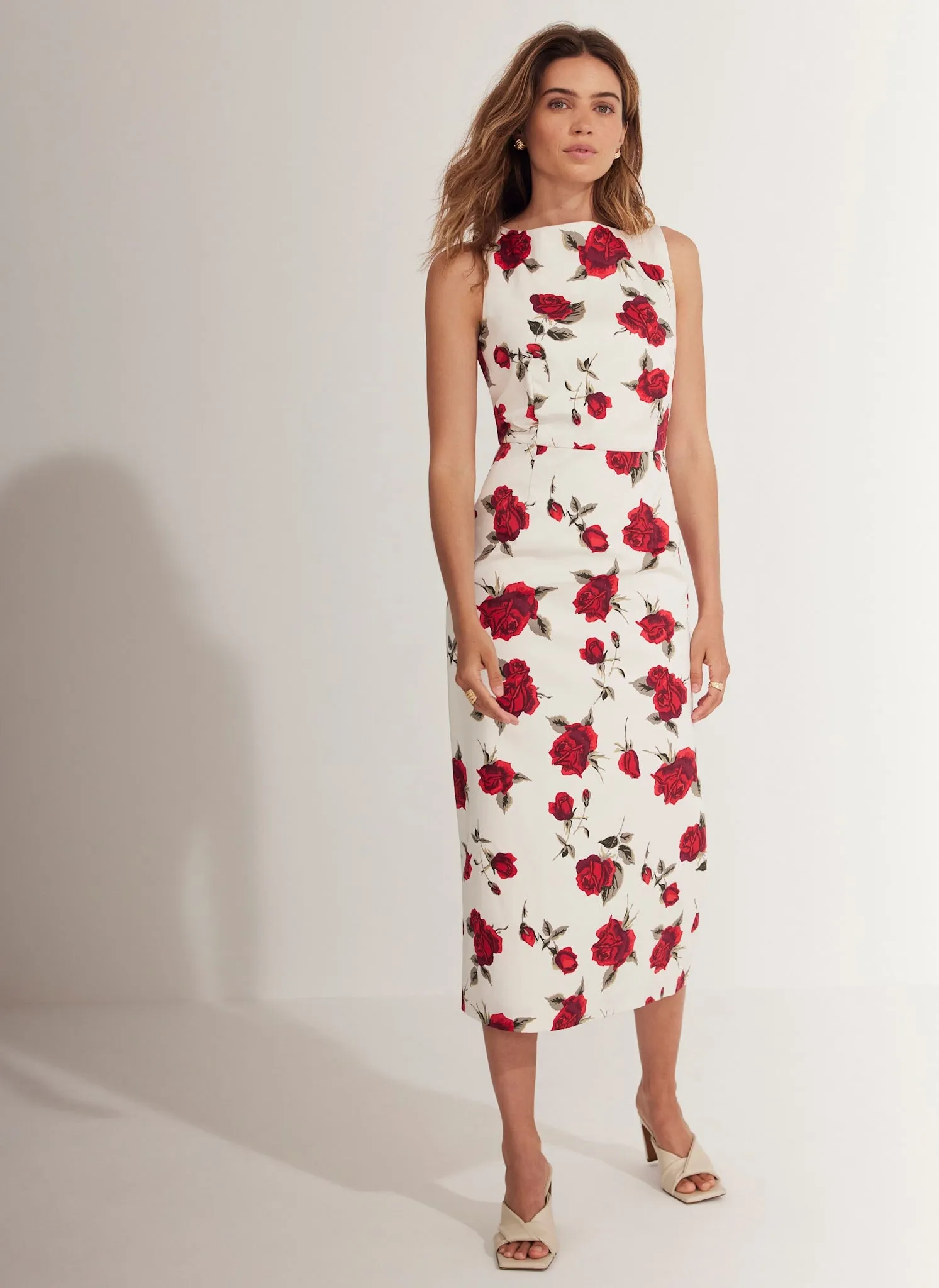 Red Rose Print Midi Dress sold by Mint Velvet product image thumbnail 5