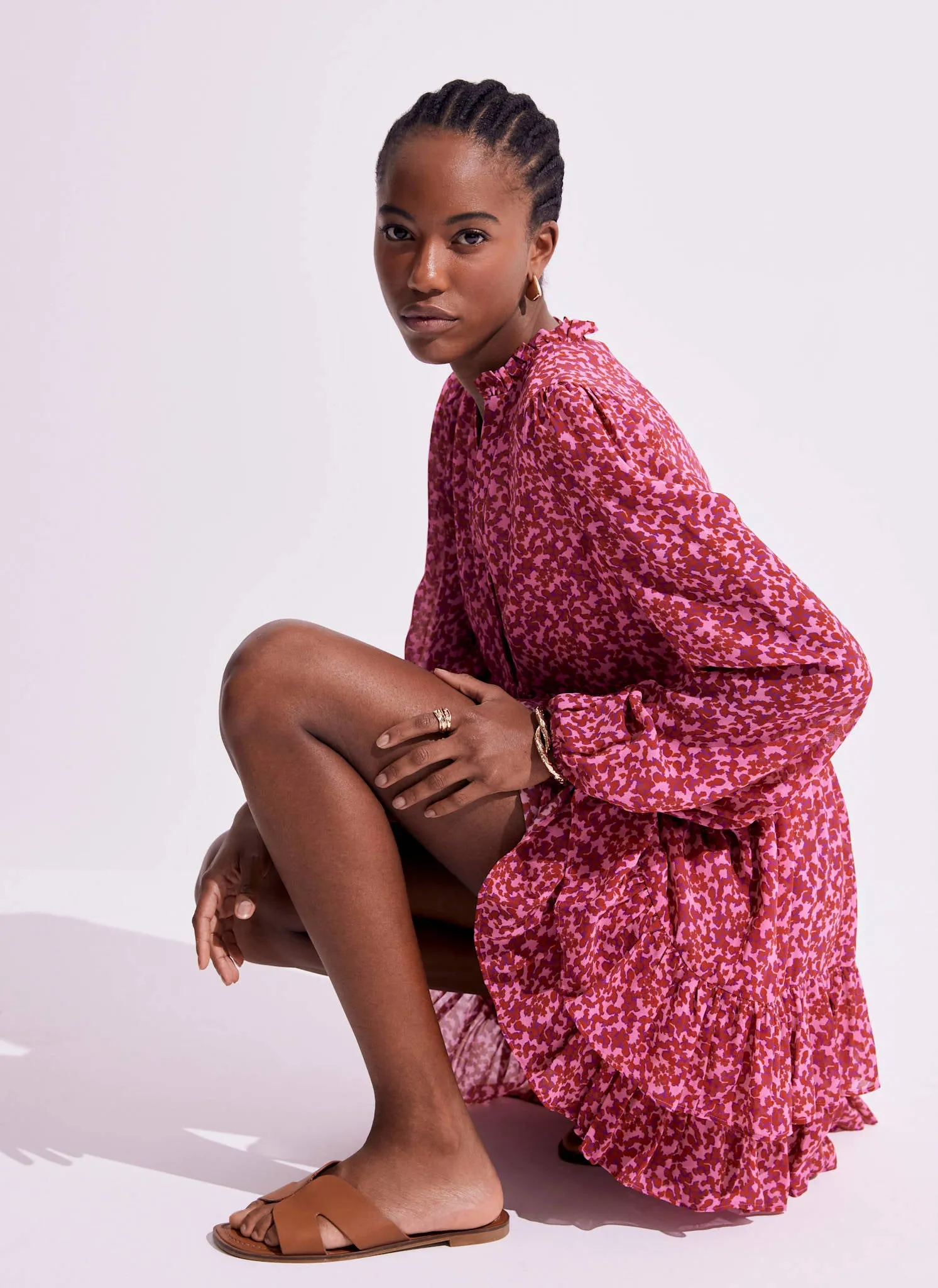 Pink Floral Print Mini Dress sold by Mint Velvet product image thumbnail 3