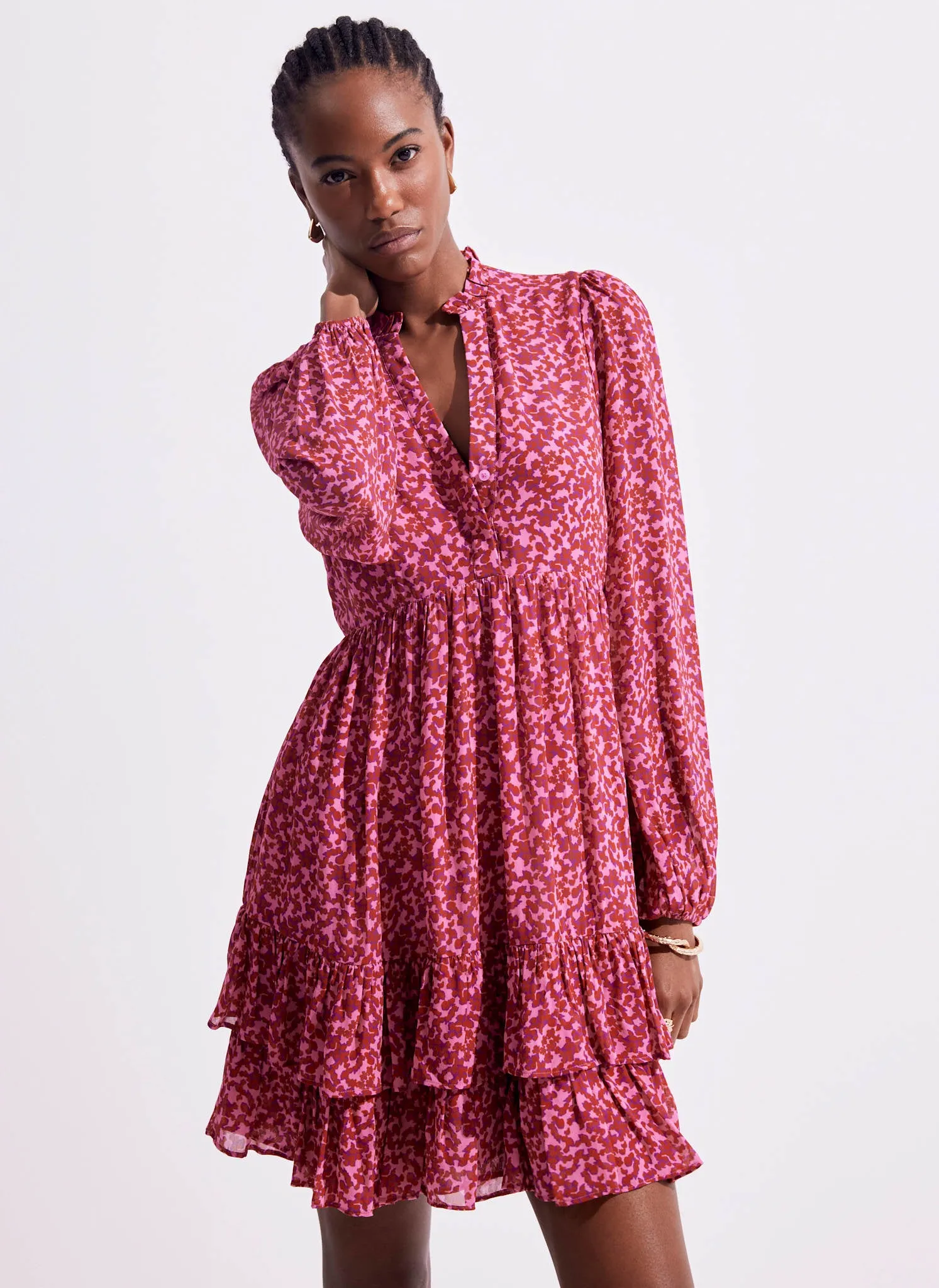 Pink Floral Print Mini Dress sold by Mint Velvet product image thumbnail 4