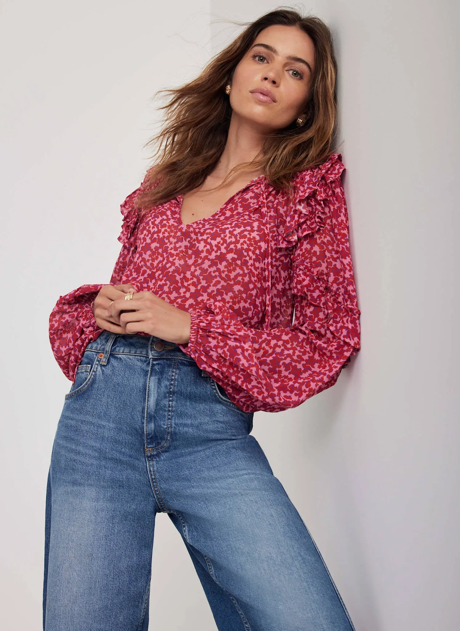 Pink Floral Print Blouse sold by Mint Velvet product image thumbnail 3