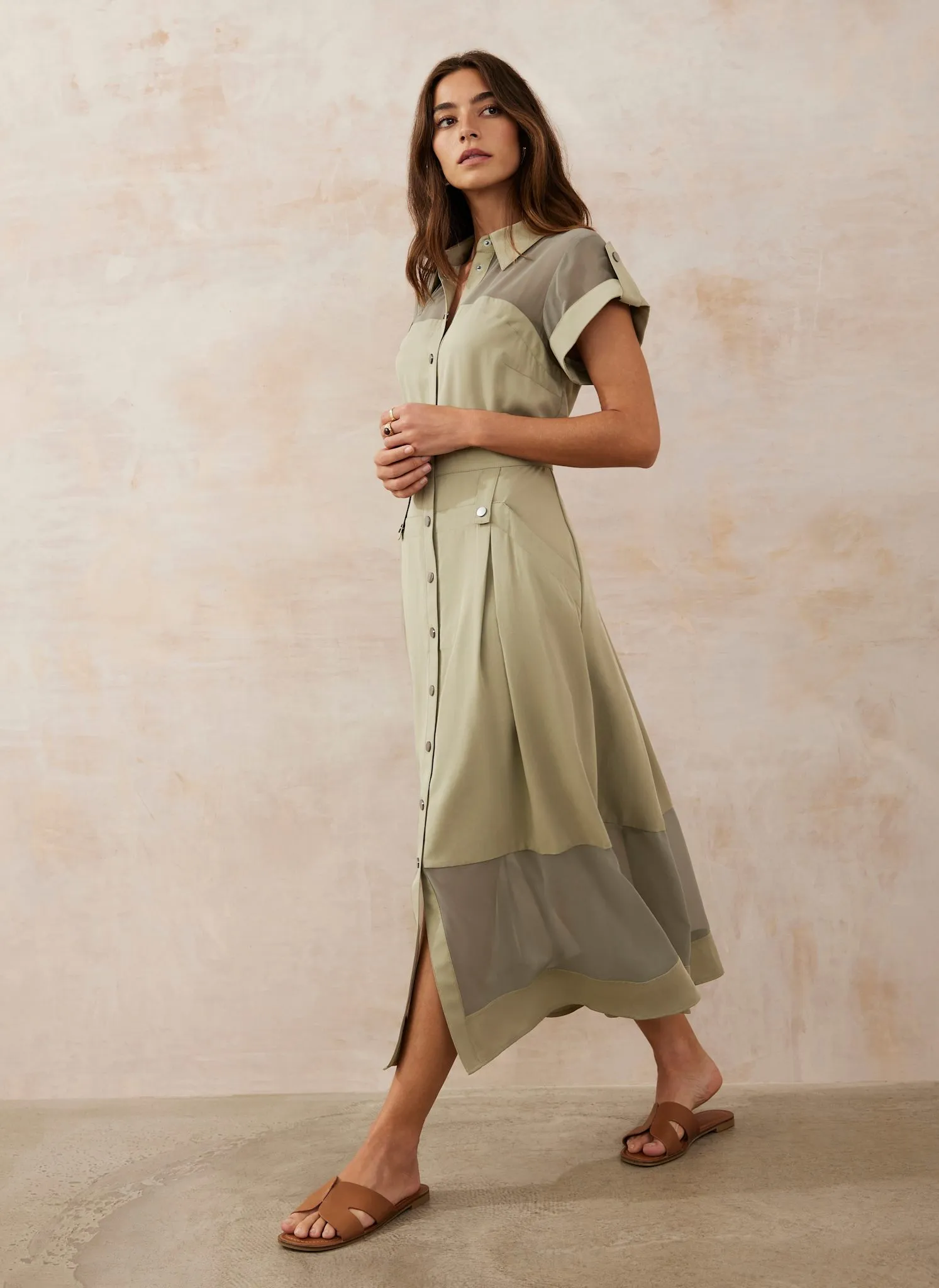 Khaki Utility Midi Dress sold by Mint Velvet product image thumbnail 2