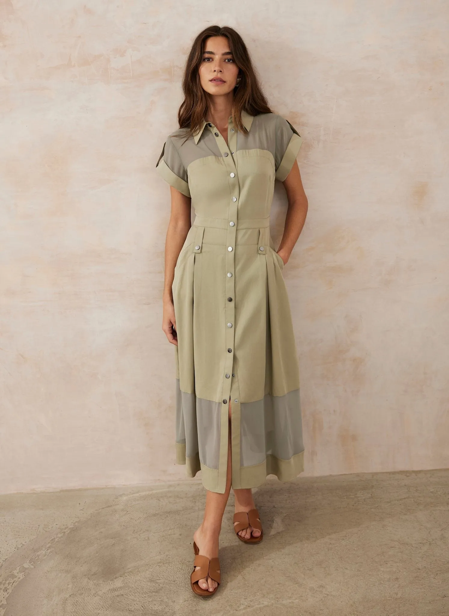 Khaki Utility Midi Dress sold by Mint Velvet product image thumbnail 5