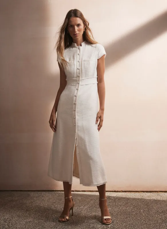 Cream Boucle Midi Dress sold by Mint Velvet