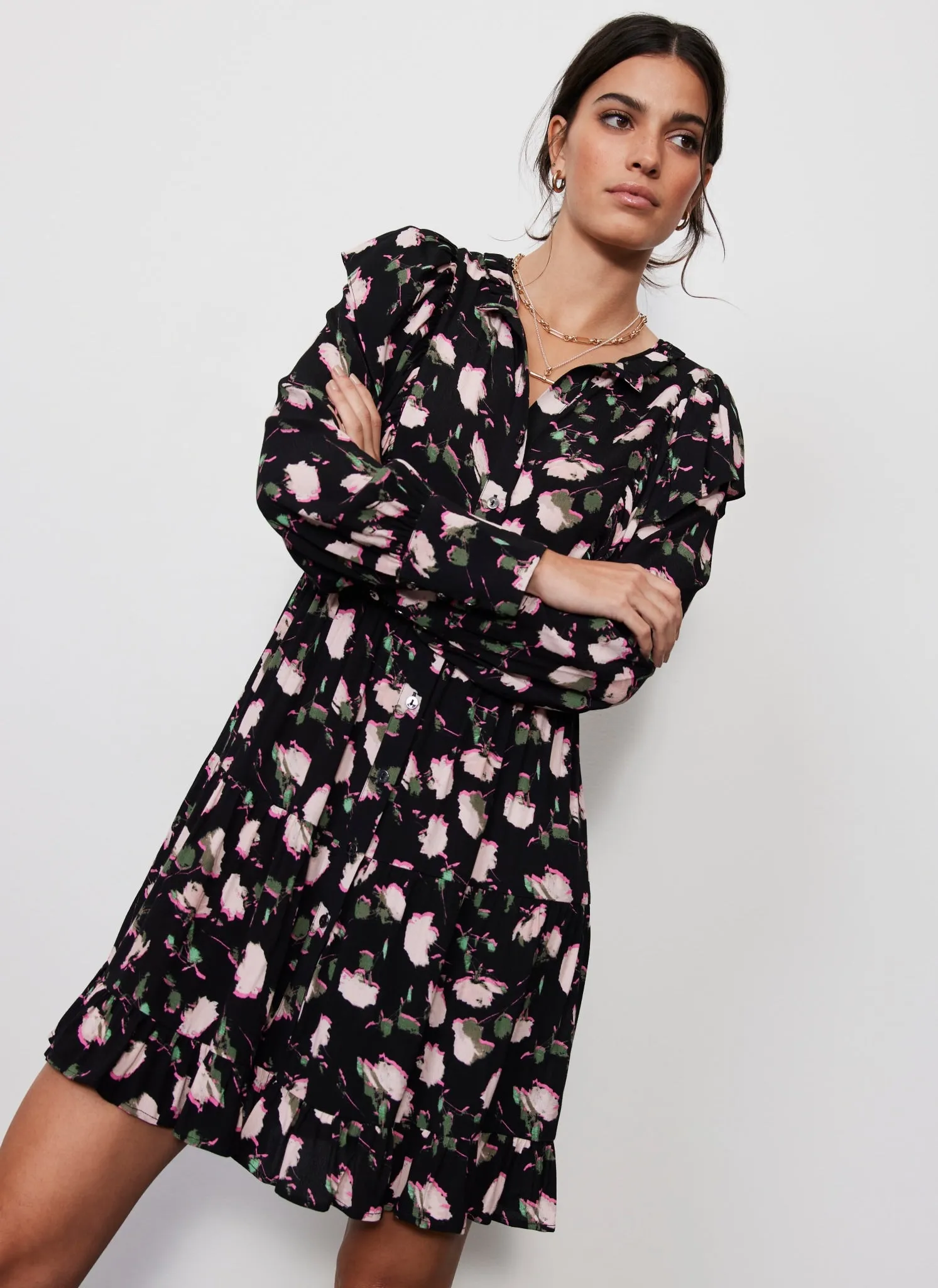 Black Floral Mini Dress sold by Mint Velvet product image thumbnail 2