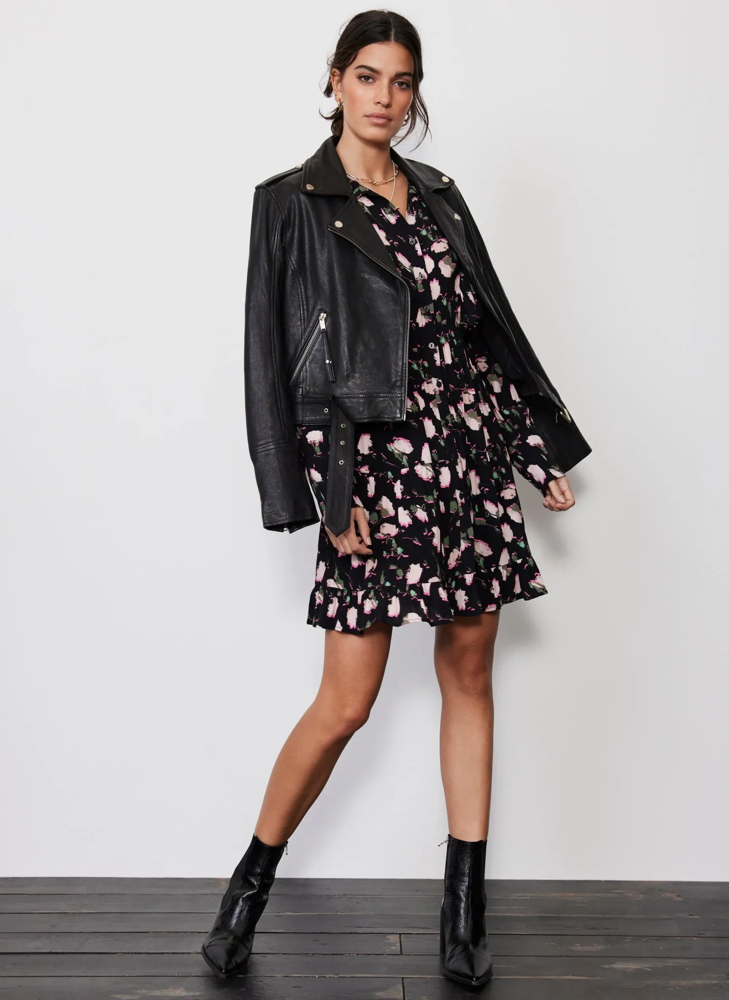 Black Floral Mini Dress sold by Mint Velvet product image thumbnail 4