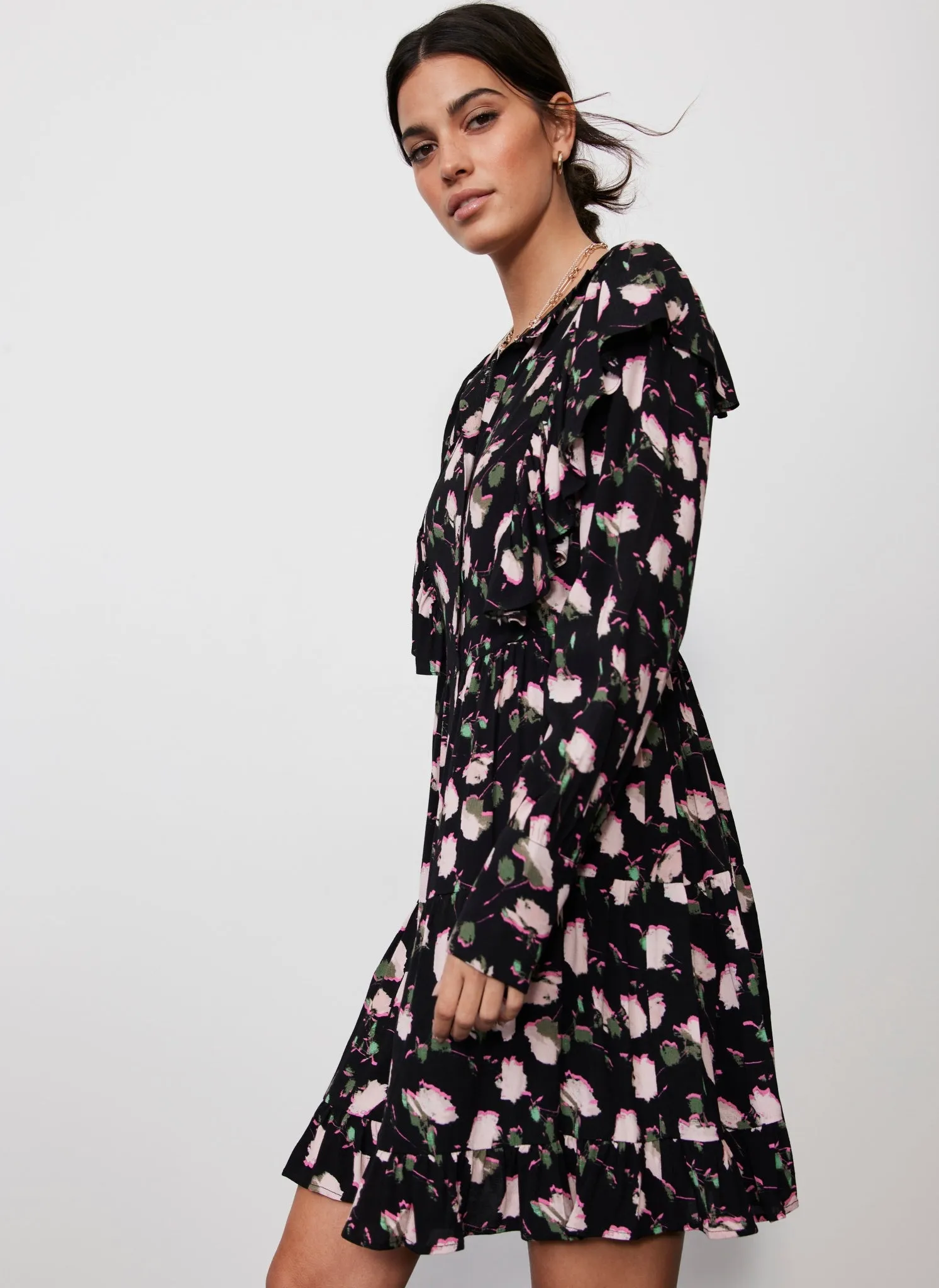 Black Floral Mini Dress sold by Mint Velvet product image thumbnail 3