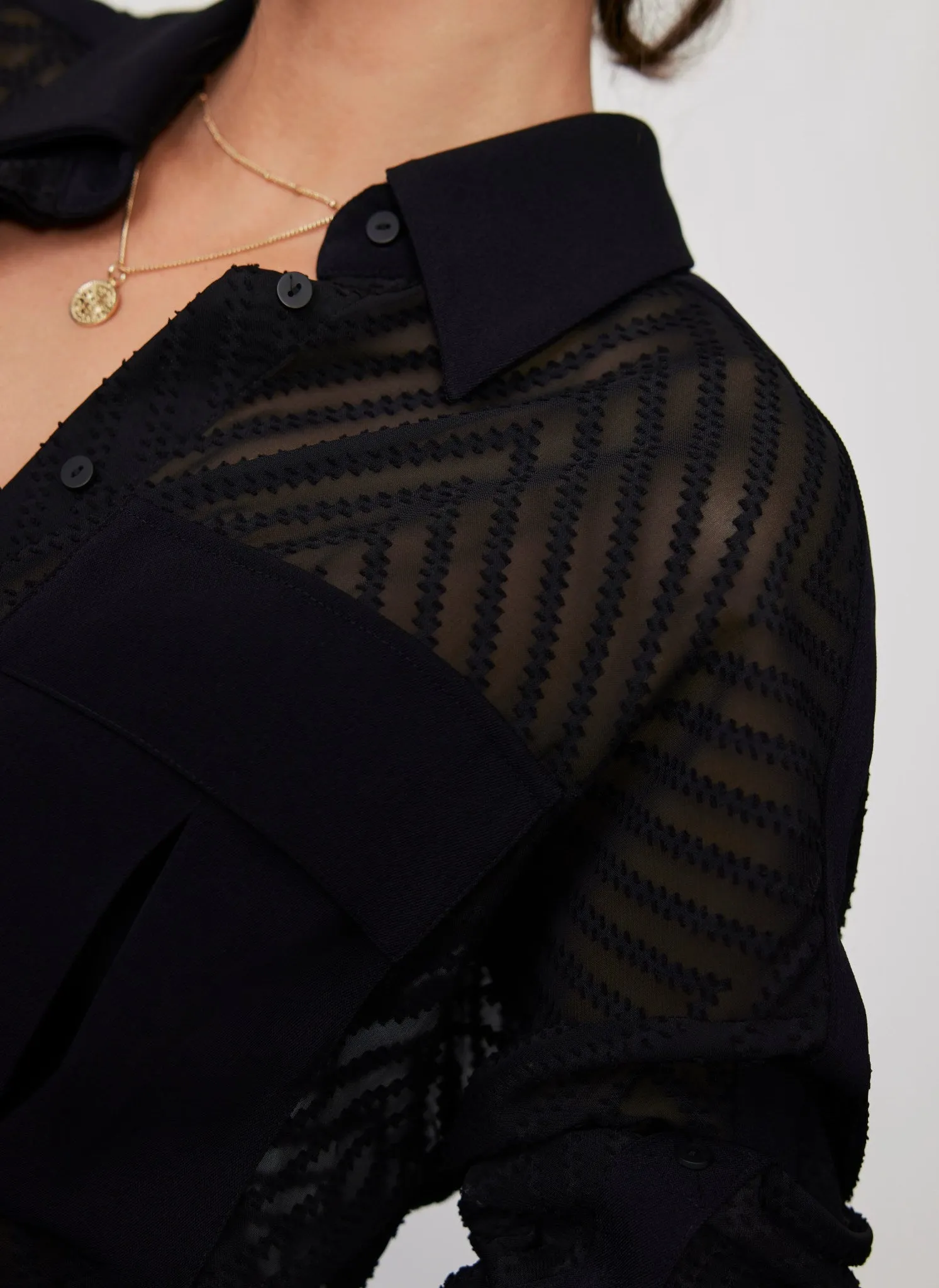 Black Jacquard Shirt sold by Mint Velvet product image thumbnail 4