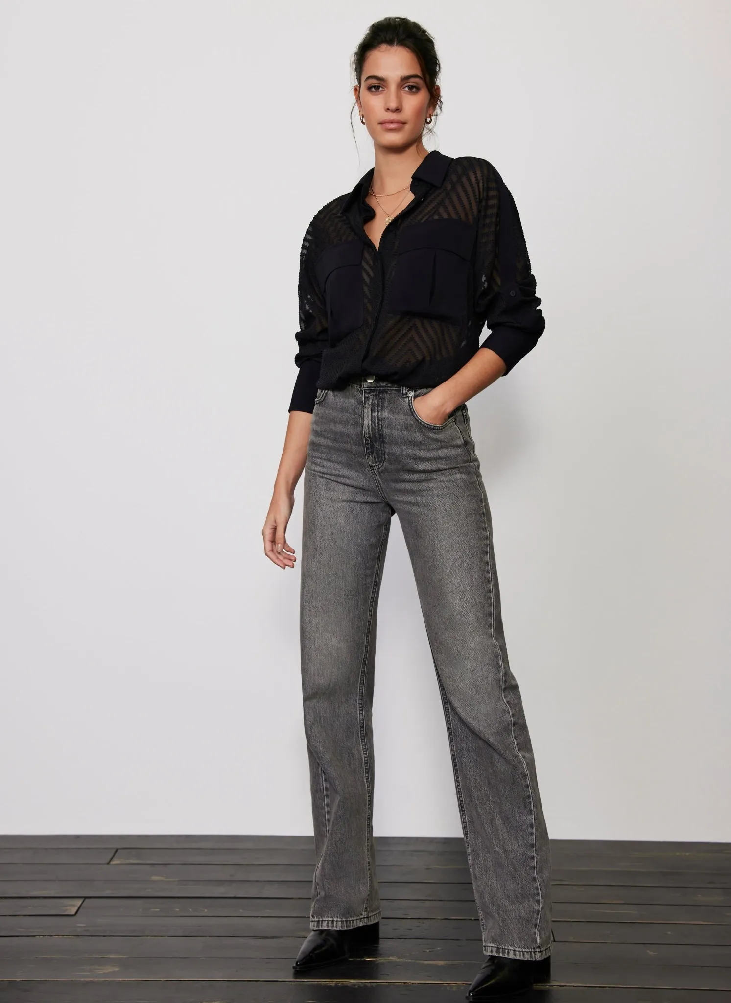 Black Jacquard Shirt sold by Mint Velvet product image thumbnail 3