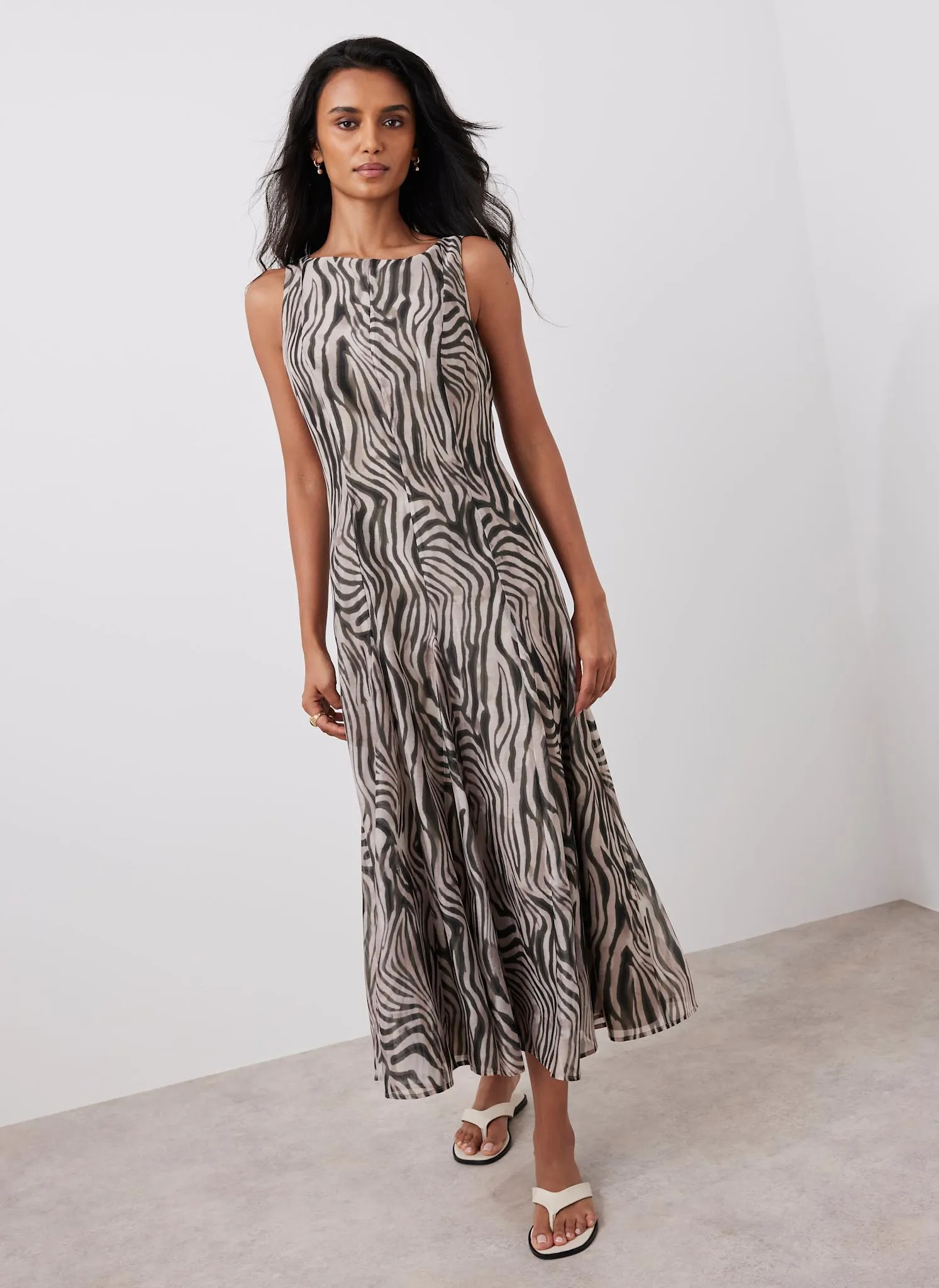 Black Zebra Print Maxi Dress sold by Mint Velvet