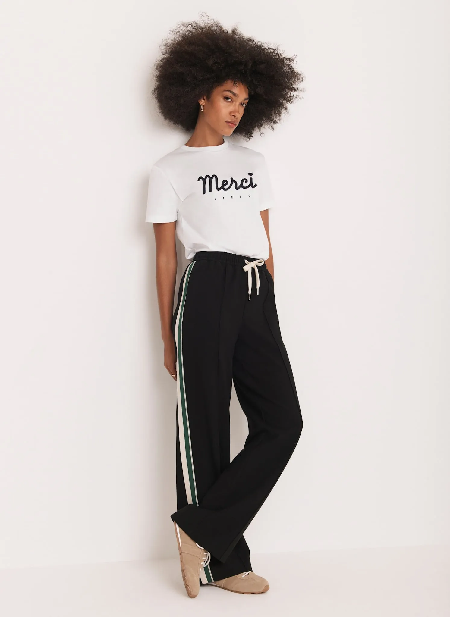Black Wide Side Stripe Trousers sold by Mint Velvet product image thumbnail 3