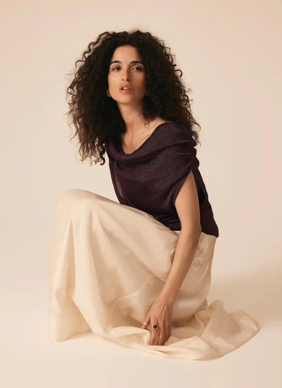 Burgundy Cowl Neck Knit Top sold by Mint Velvet