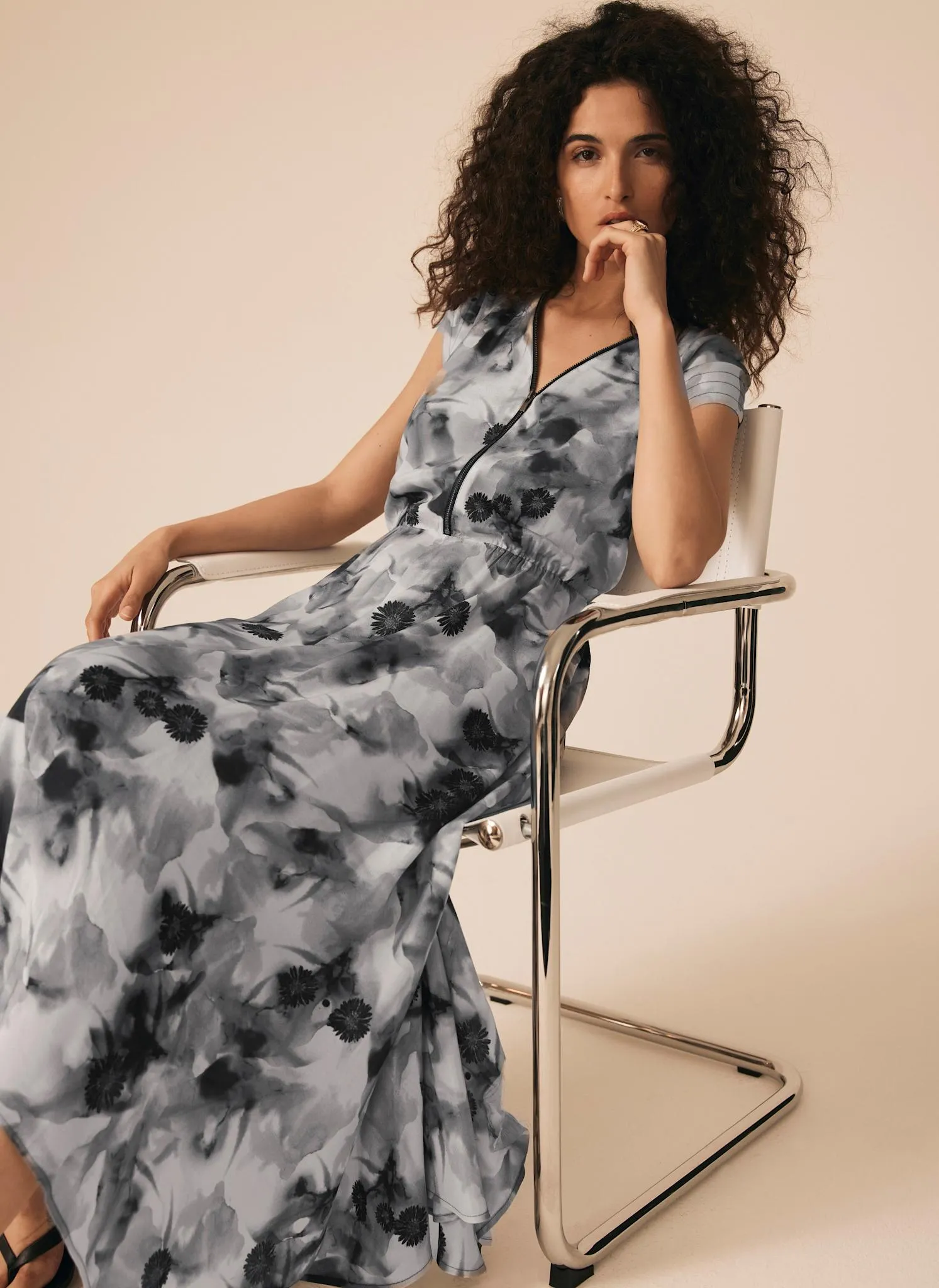 Grey Abstract Print Midi Dress sold by Mint Velvet product image thumbnail 2