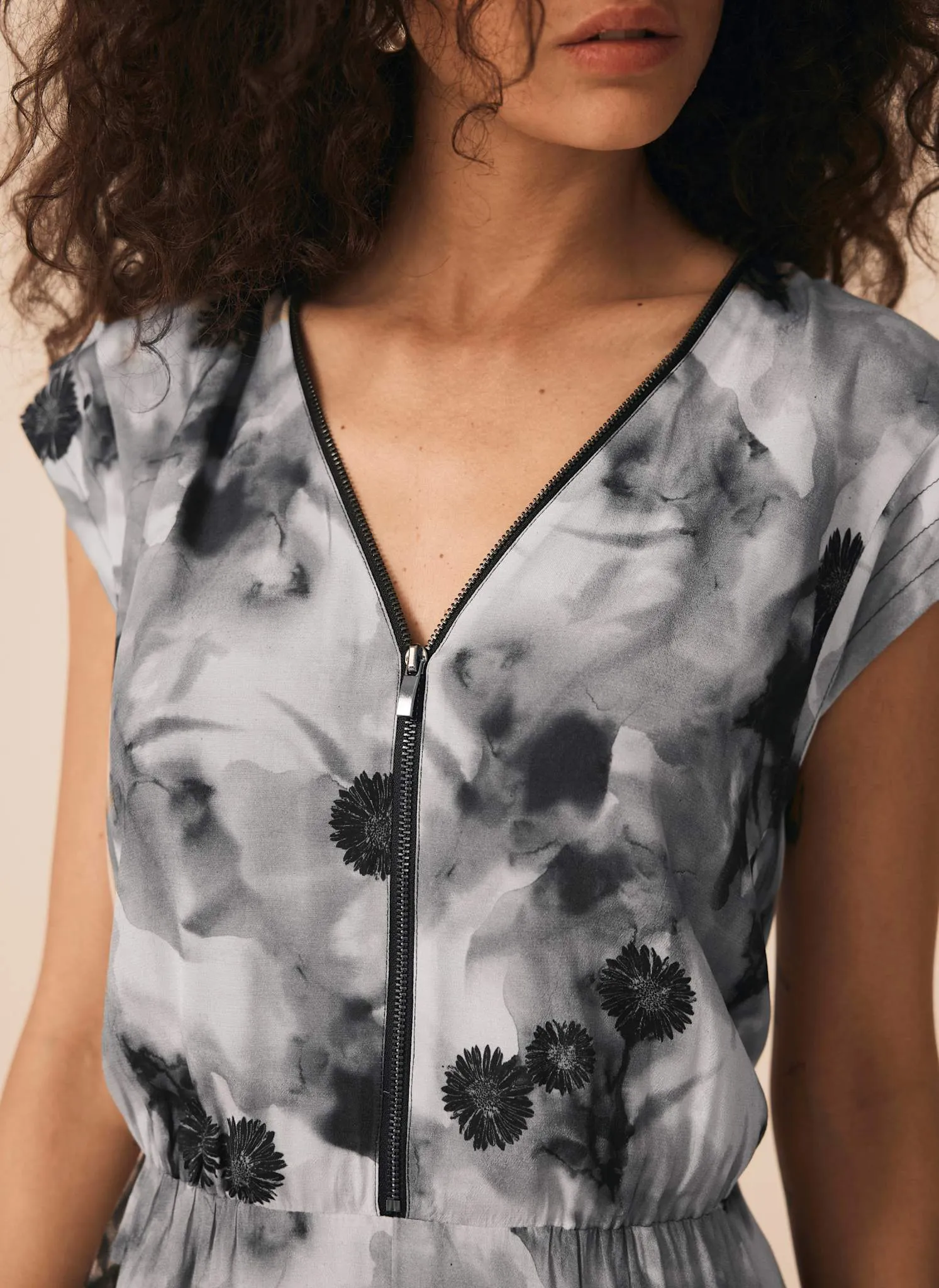 Grey Abstract Print Midi Dress sold by Mint Velvet product image thumbnail 4