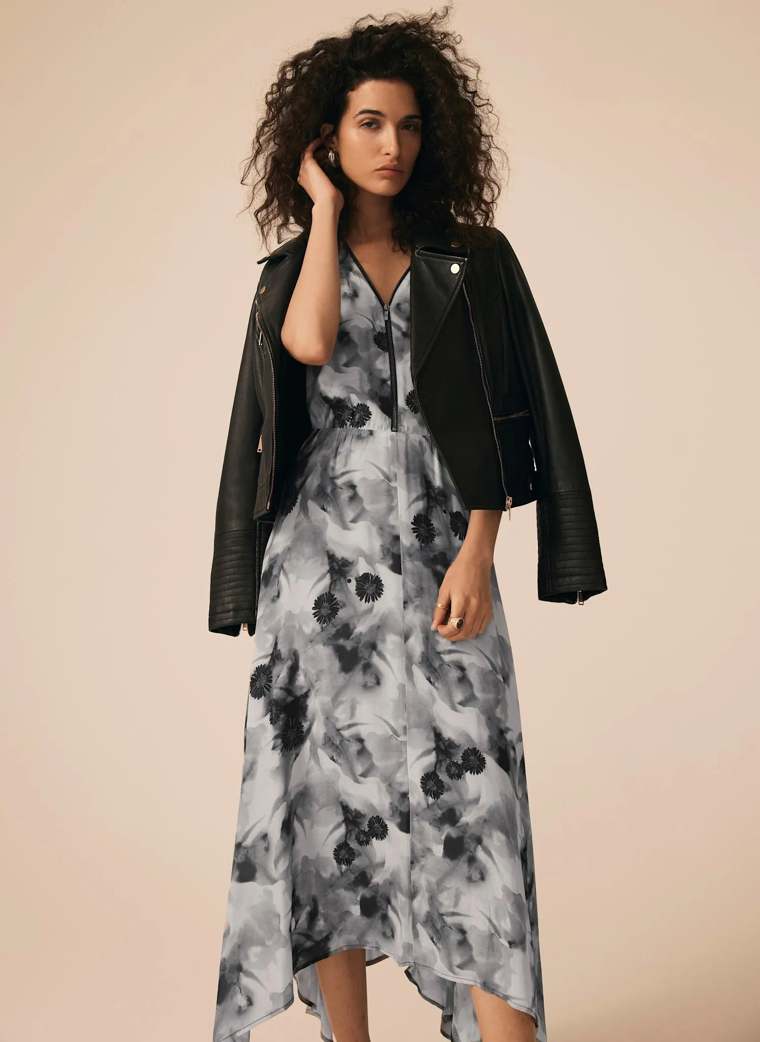 Grey Abstract Print Midi Dress sold by Mint Velvet product image thumbnail 5