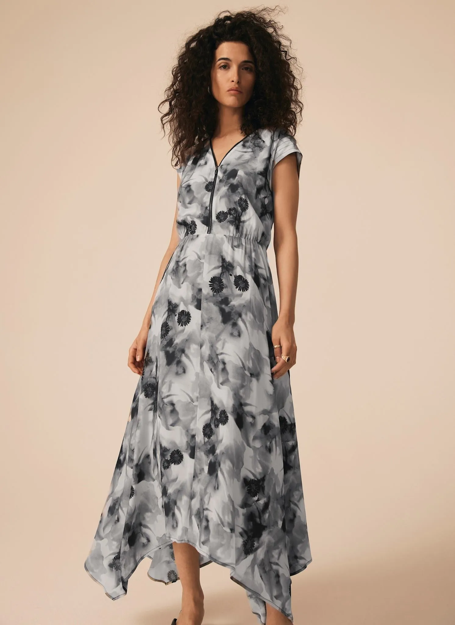 Grey Abstract Print Midi Dress sold by Mint Velvet product image thumbnail 3