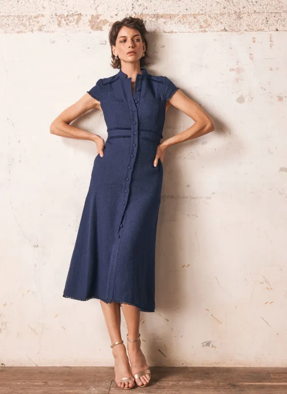 Navy Boucle Midi Dress sold by Mint Velvet