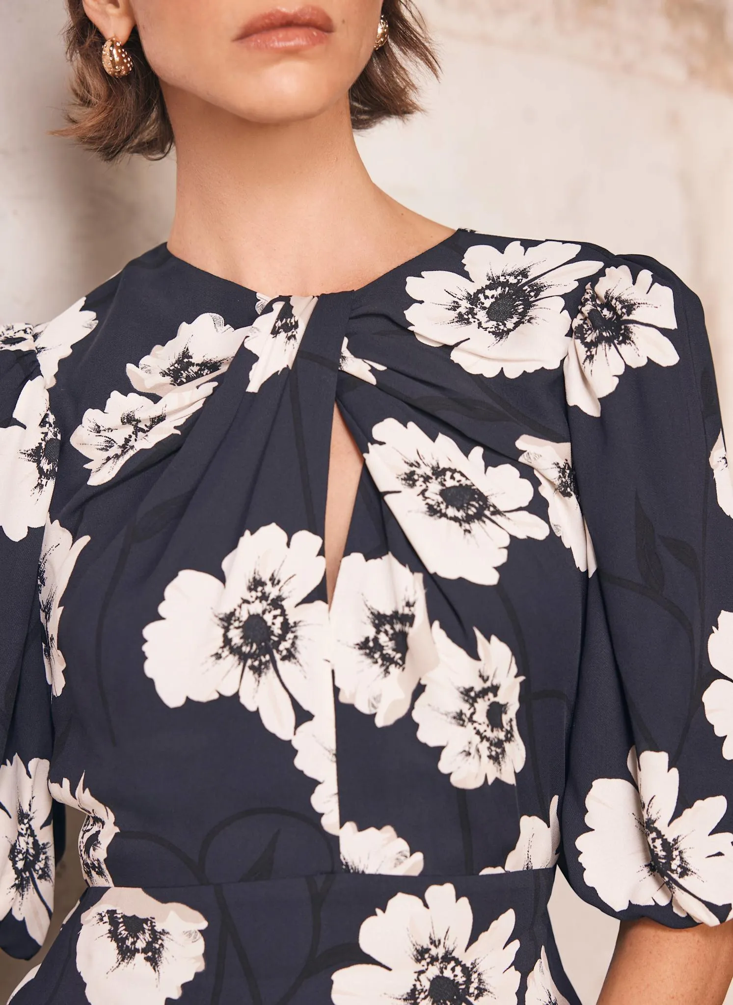Navy Floral Print Midi Dress sold by Mint Velvet product image thumbnail 5