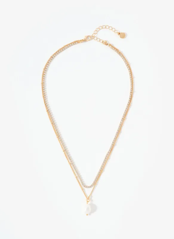 Gold Tone Double Layer Necklace sold by Mint Velvet