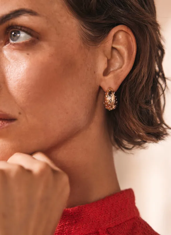 Gold Tone Crystal Statement Earrings sold by Mint Velvet