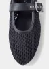 Trixie Black Mesh Ballet Flat Pumps sold by Mint Velvet