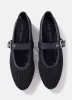 Trixie Black Mesh Ballet Flat Pumps sold by Mint Velvet