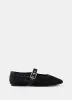 Trixie Black Mesh Ballet Flat Pumps sold by Mint Velvet