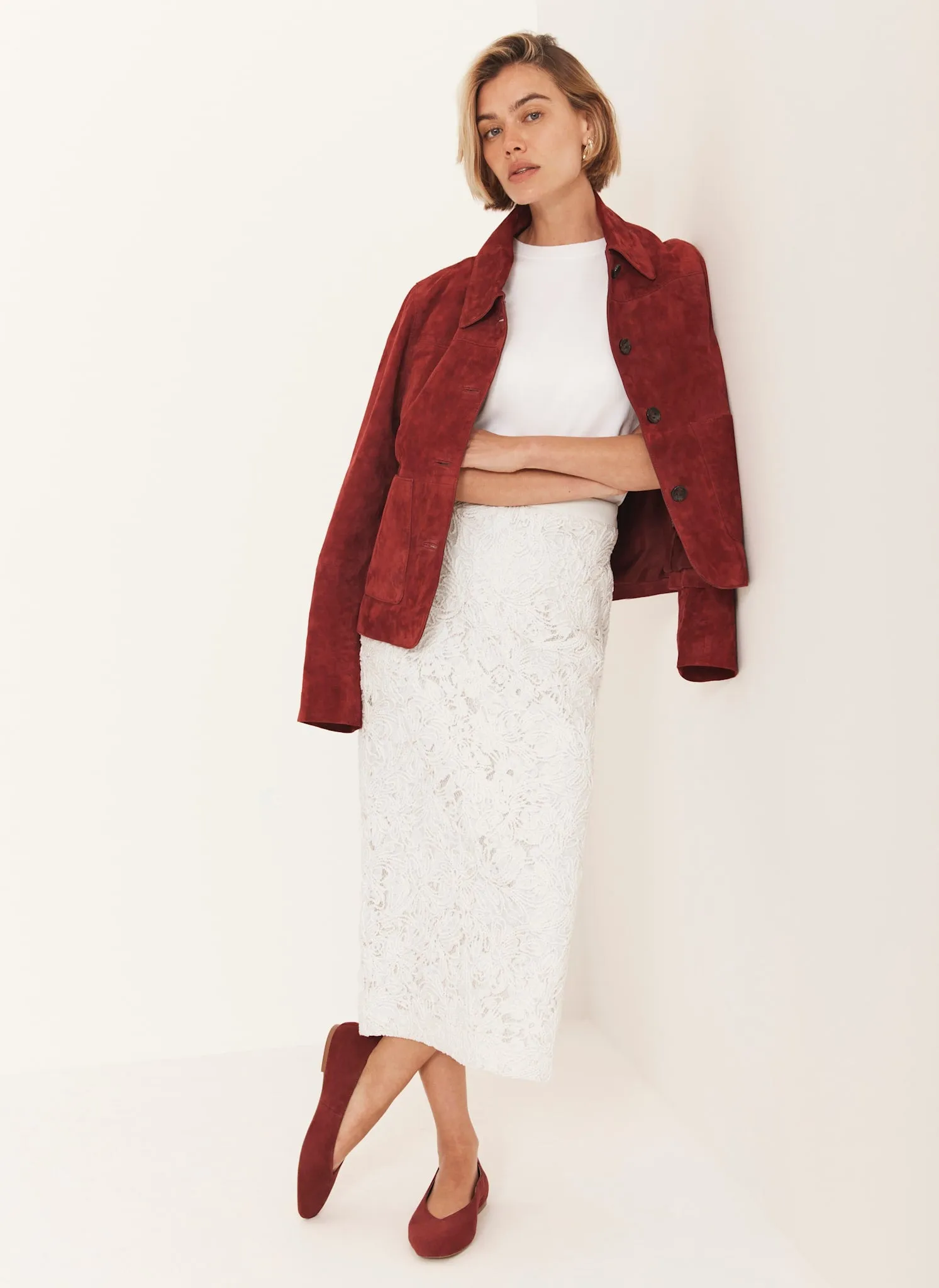 Cream Lace Pencil Skirt sold by Mint Velvet product image thumbnail 5