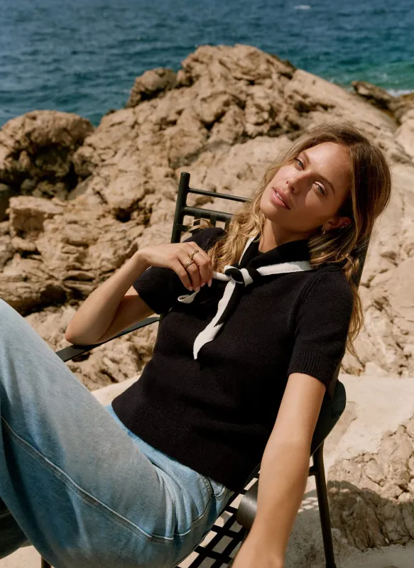 Navy Fitted Knit Tee sold by Mint Velvet