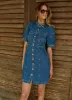 Indigo Wash Denim Mini Dress sold by Mint Velvet