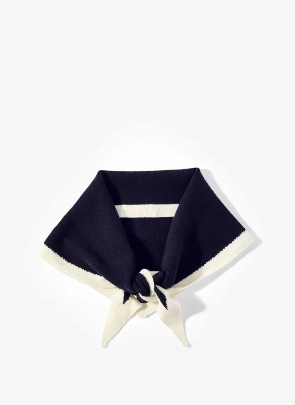 Navy Cotton Blend Triangle Knit Scarf sold by Mint Velvet