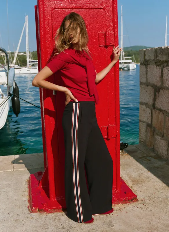 Navy Contrast Side Stripe Trousers sold by Mint Velvet