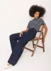 Navy Stripe Scallop Trim T-Shirt sold by Mint Velvet