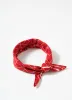 Red Cotton Heart Print Square Neck Scarf sold by Mint Velvet
