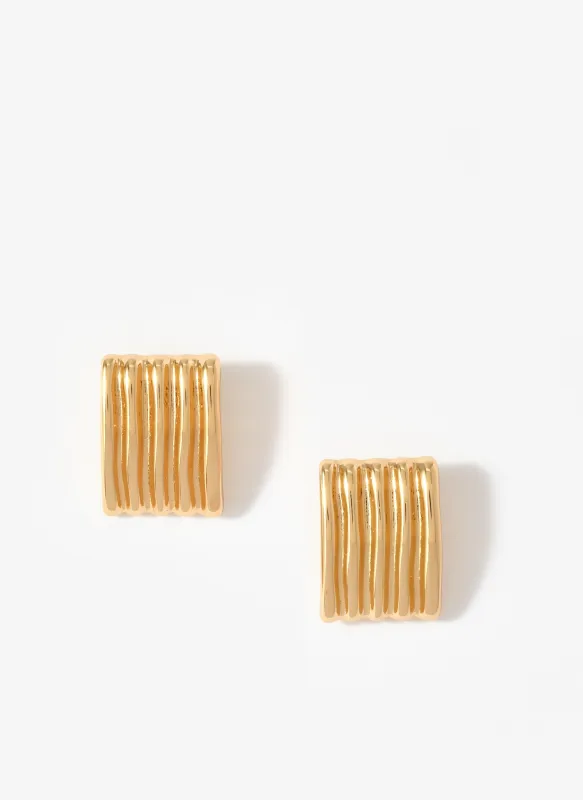 Gold Tone Statement Ridge Earrings sold by Mint Velvet
