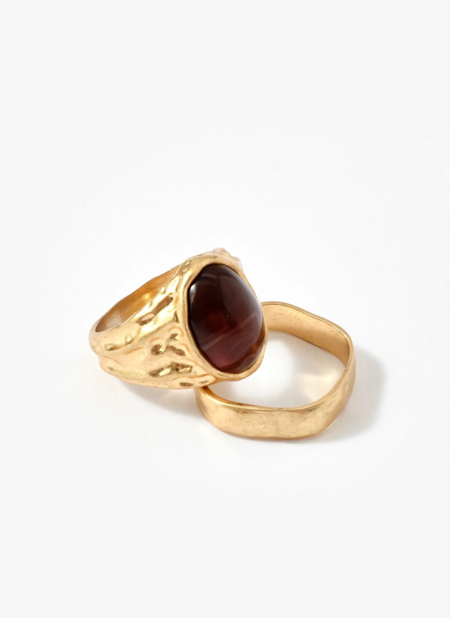 Gold Tone Two Pack Hammered Rings sold by Mint Velvet product image thumbnail 4