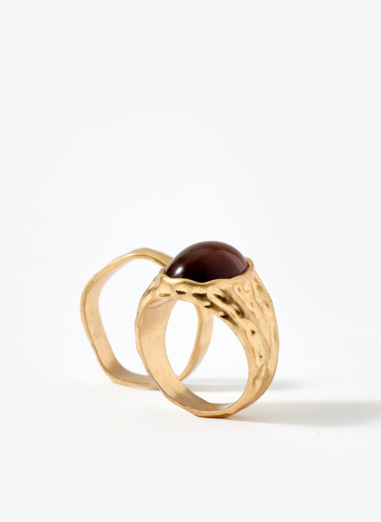 Gold Tone Two Pack Hammered Rings sold by Mint Velvet product image thumbnail 3