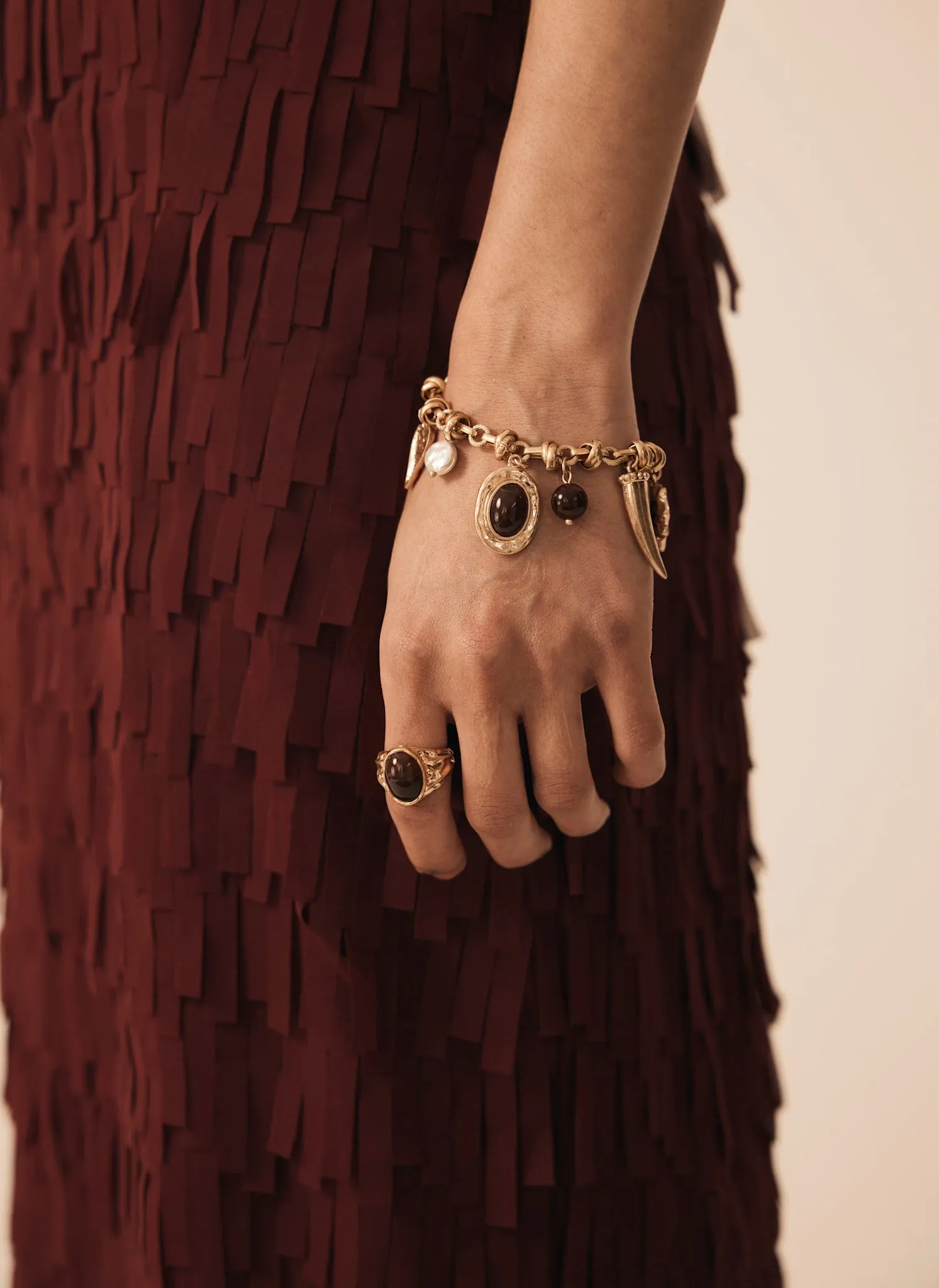 Gold Tone Two Pack Hammered Rings sold by Mint Velvet product image thumbnail 2