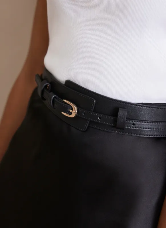 Black Leather Waist Belt sold by Mint Velvet