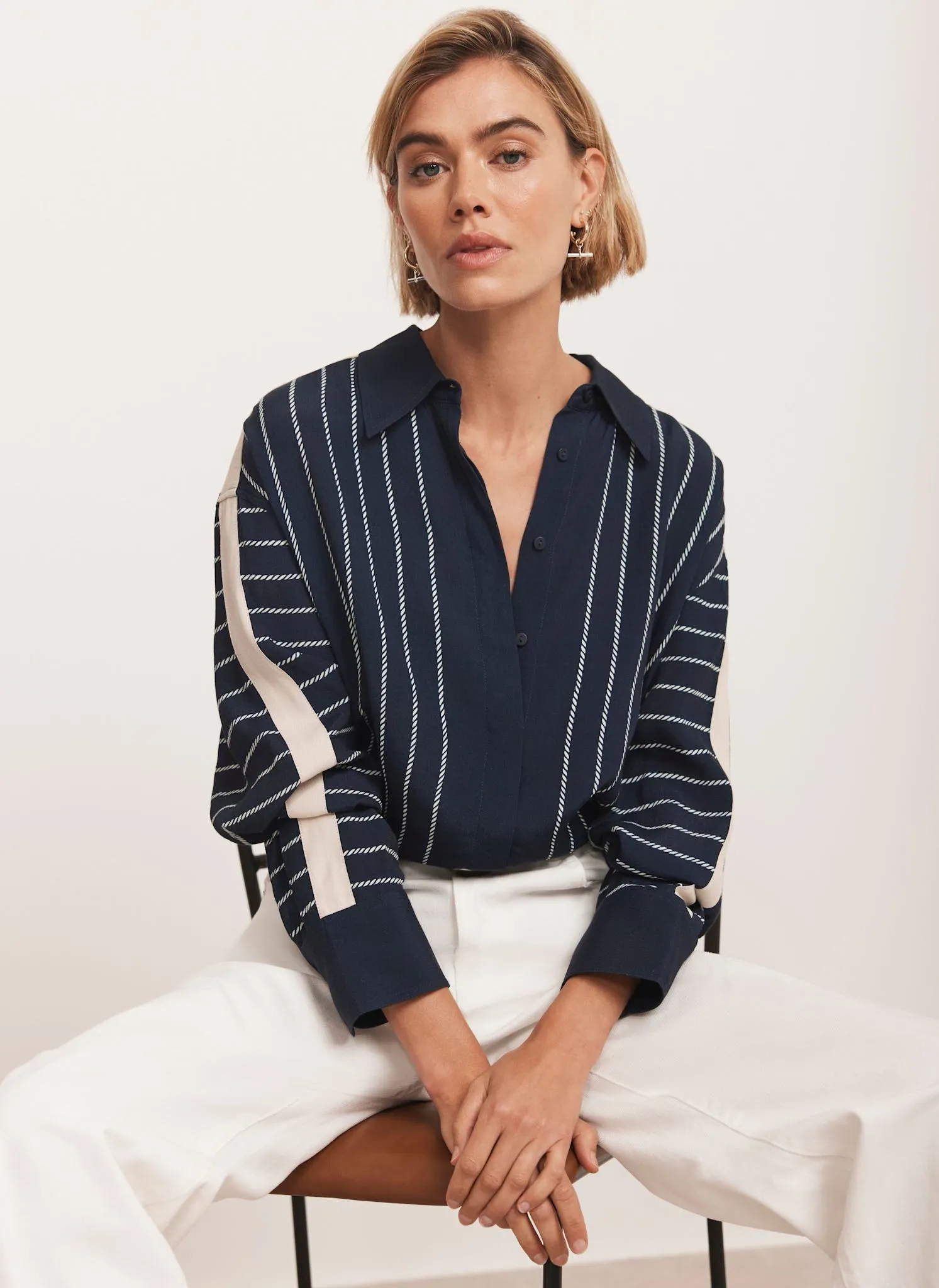 Navy Striped Shirt sold by Mint Velvet product image thumbnail 2
