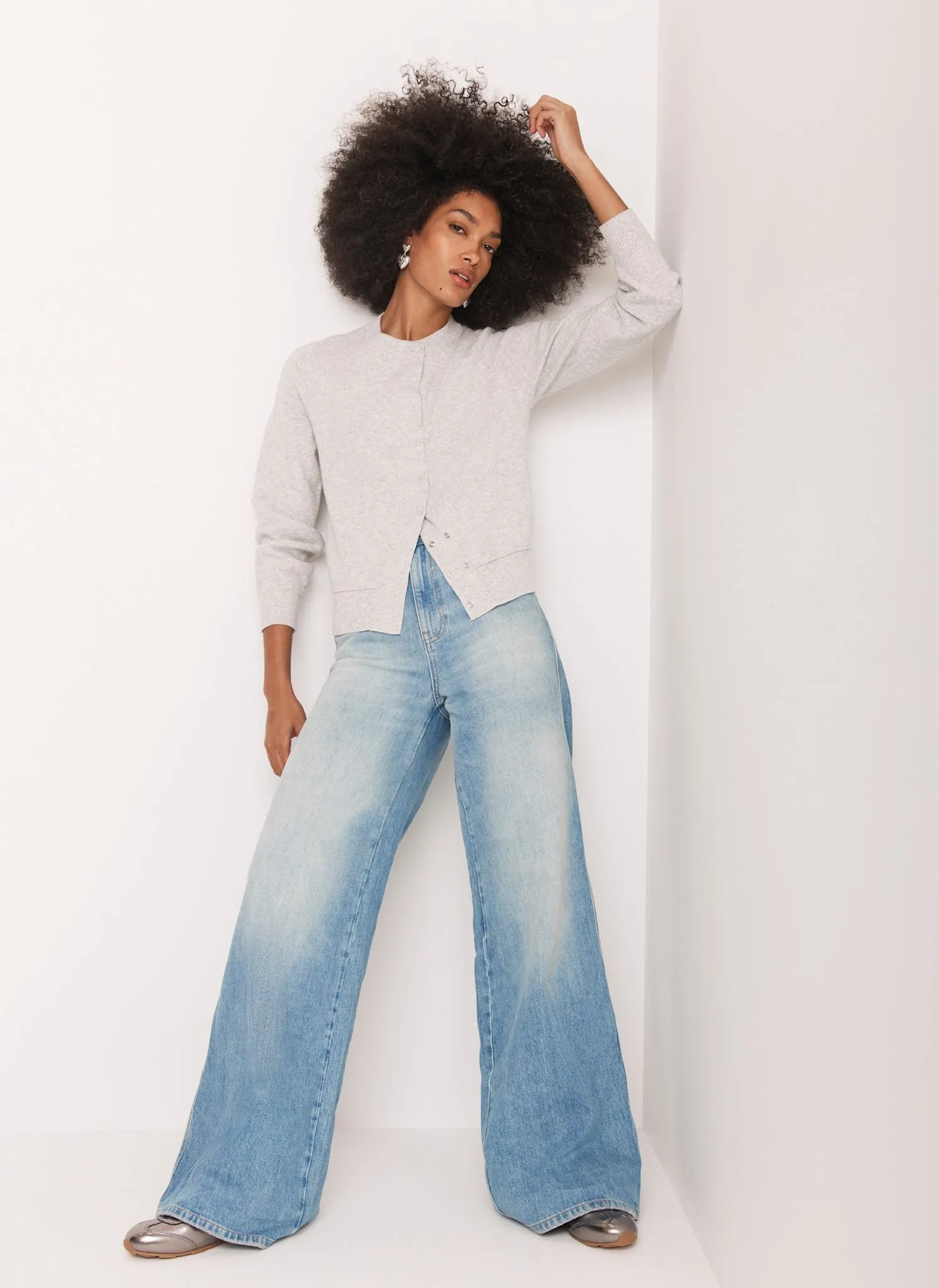 Grey Lightweight Cotton Blend Cardigan sold by Mint Velvet