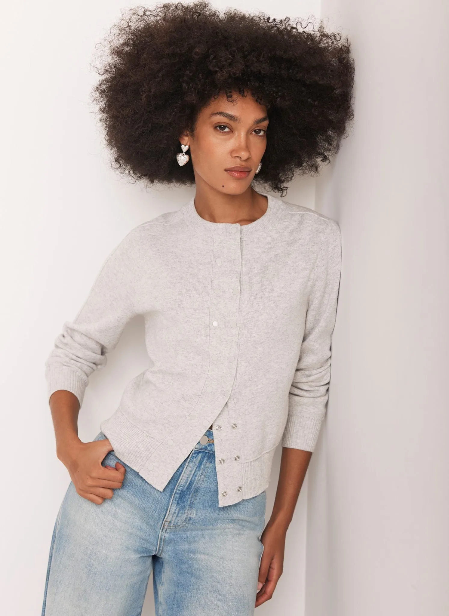 Grey Lightweight Cotton Blend Cardigan sold by Mint Velvet product image thumbnail 2