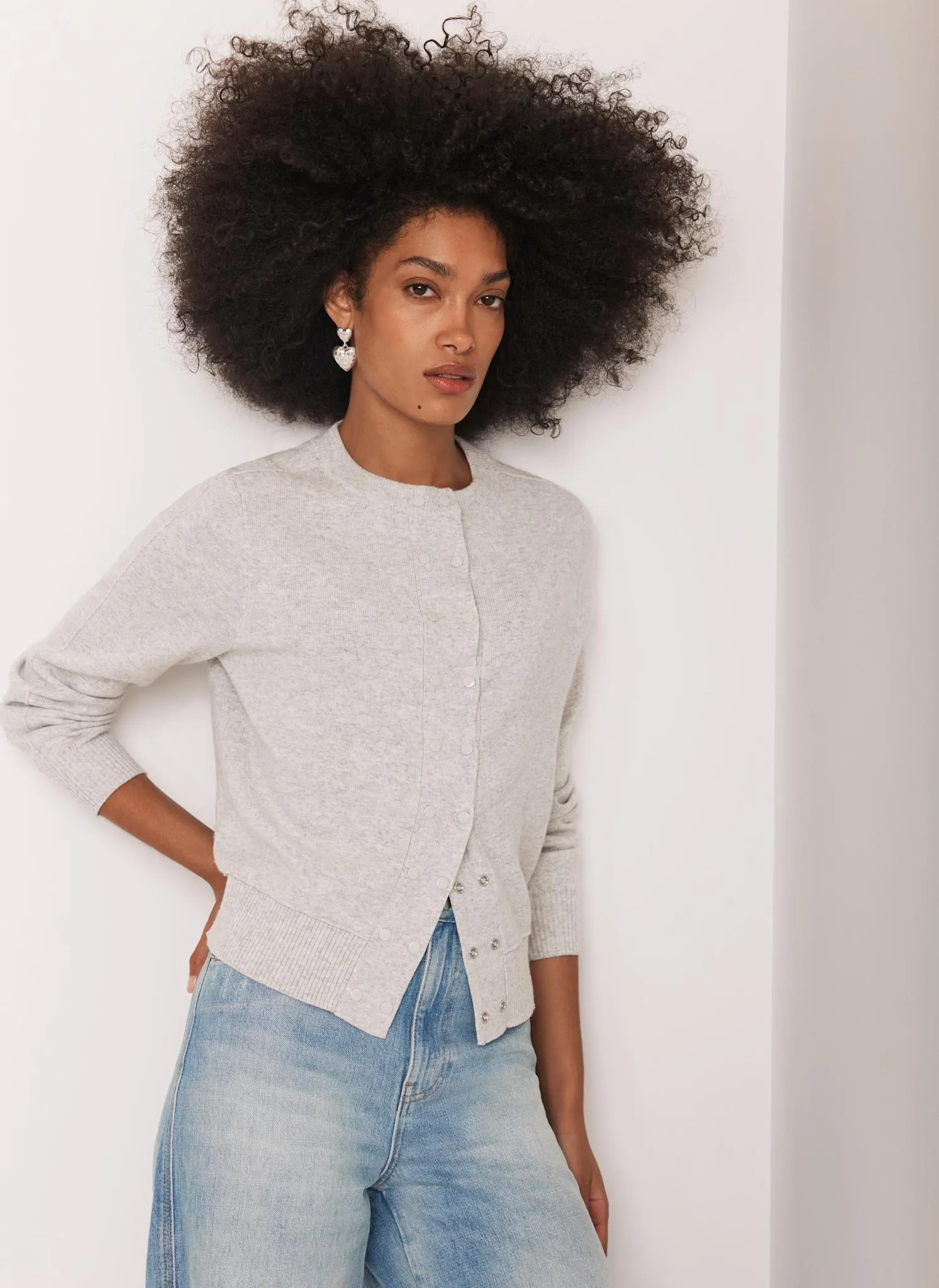 Grey Lightweight Cotton Blend Cardigan sold by Mint Velvet product image thumbnail 5