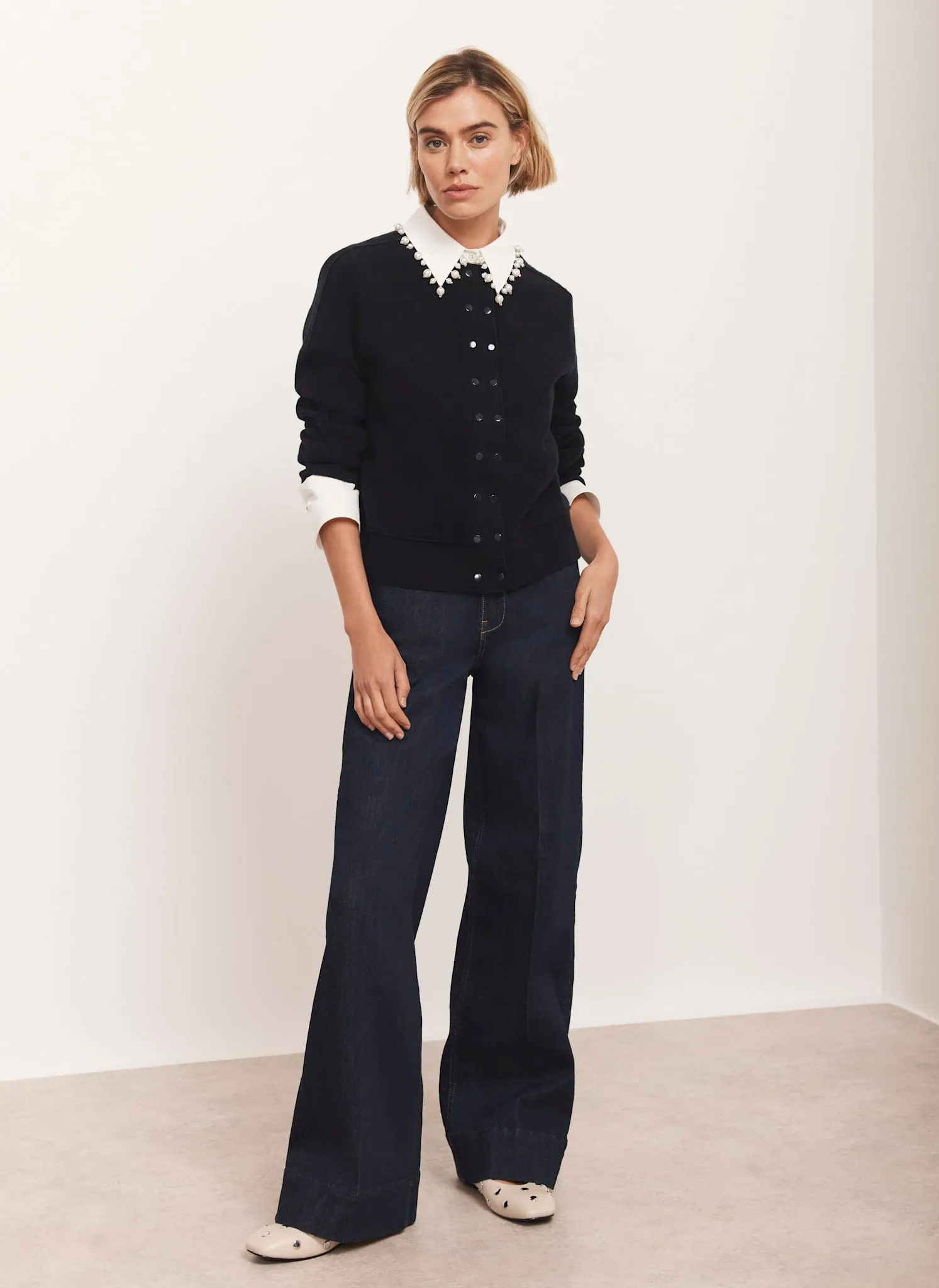 Navy Lightweight Cotton Blend Cardigan sold by Mint Velvet product image thumbnail 3