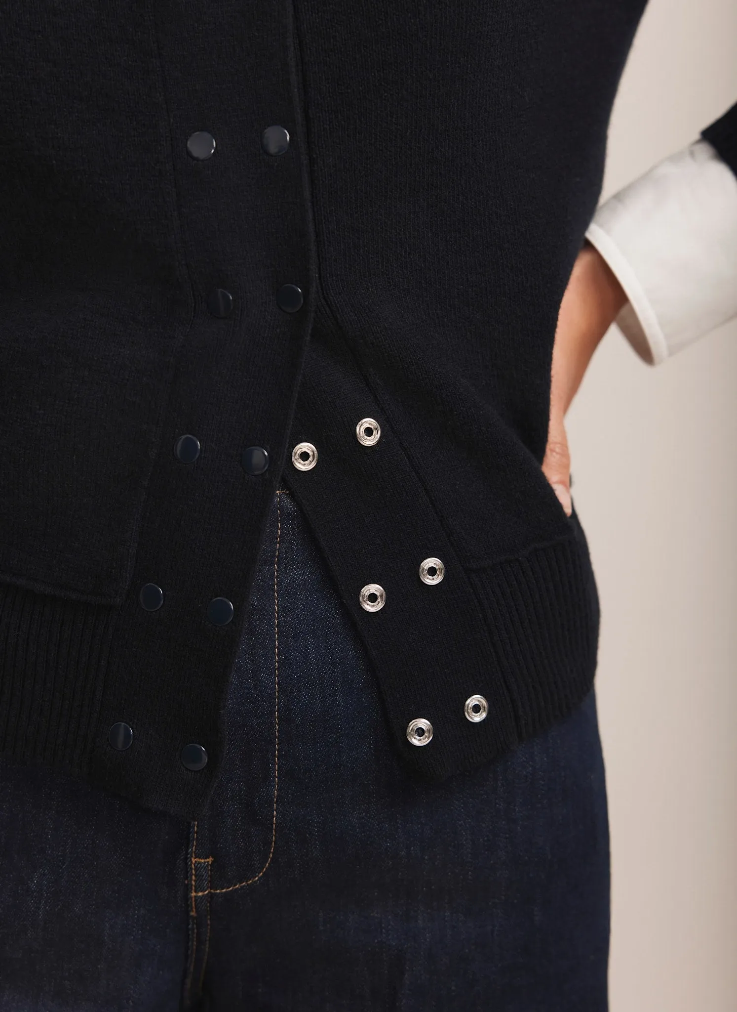Navy Lightweight Cotton Blend Cardigan sold by Mint Velvet product image thumbnail 4