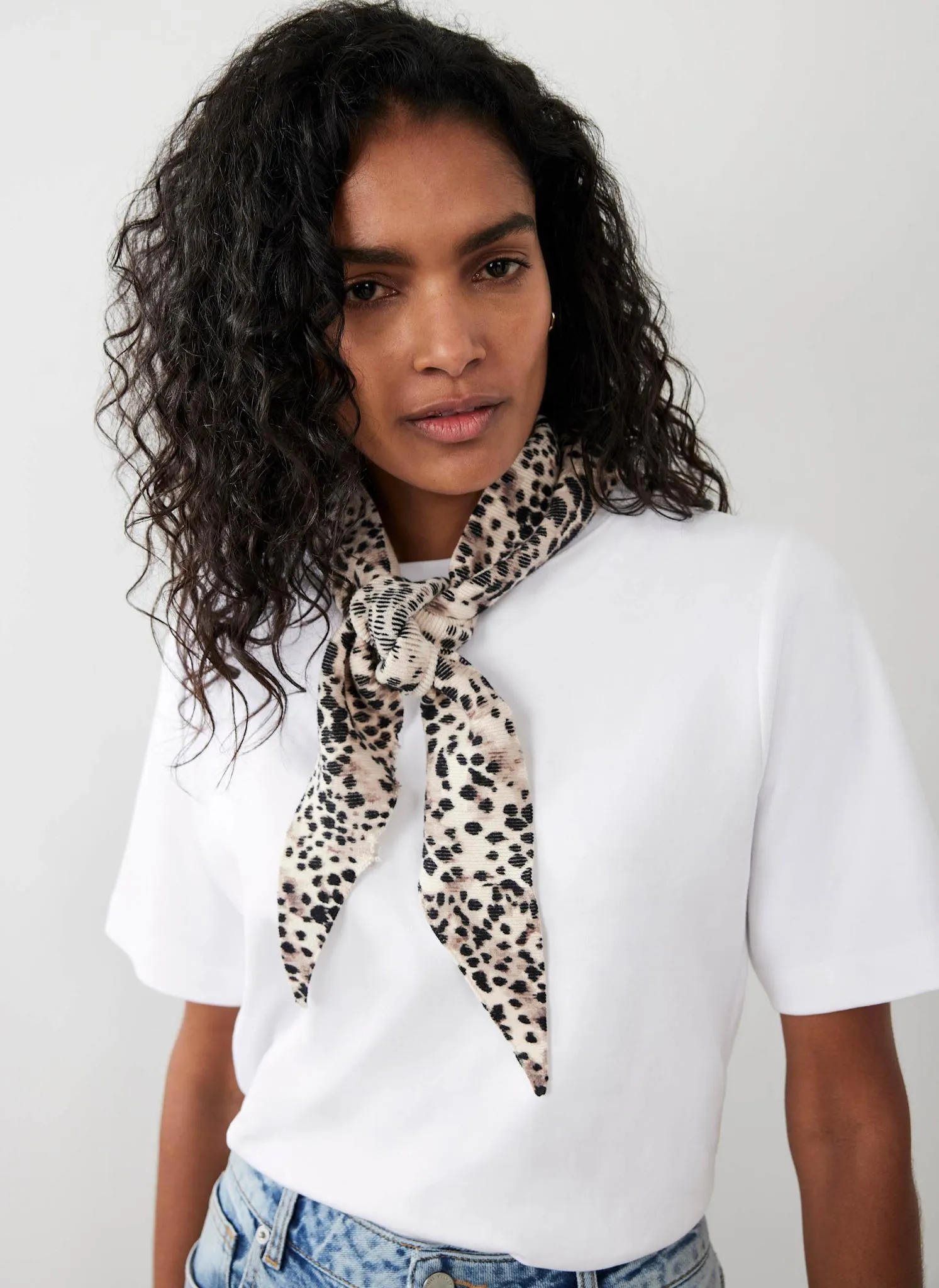 Leopard Print Triangle Neck Scarf sold by Mint Velvet product image thumbnail 3