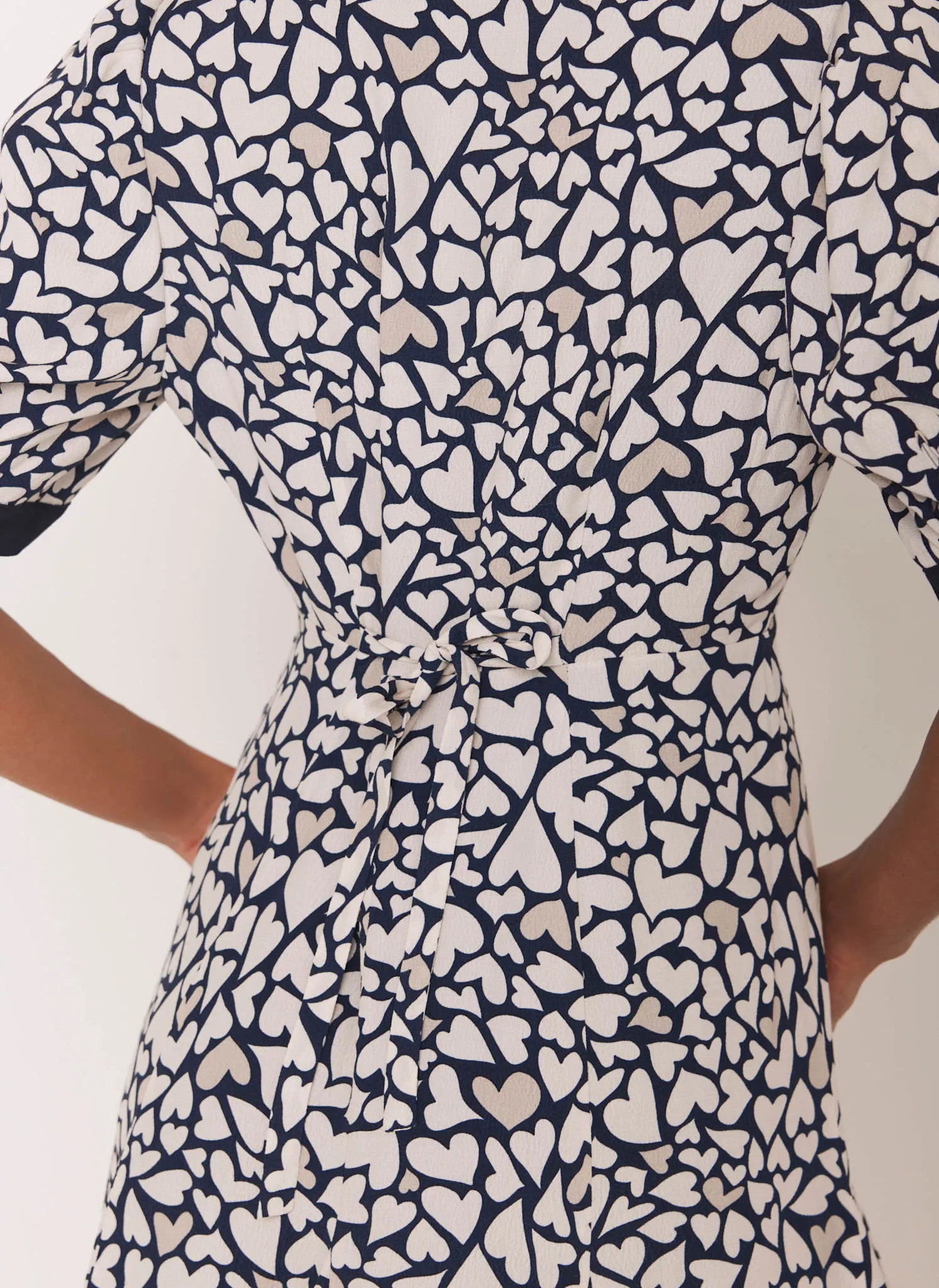 Navy Heart Print Mini Dress sold by Mint Velvet product image thumbnail 3
