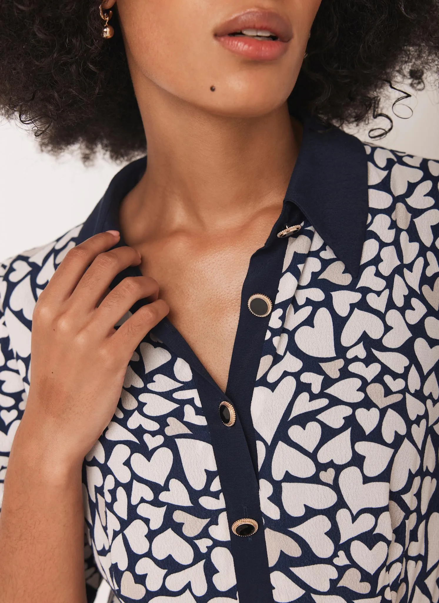 Navy Heart Print Mini Dress sold by Mint Velvet product image thumbnail 5