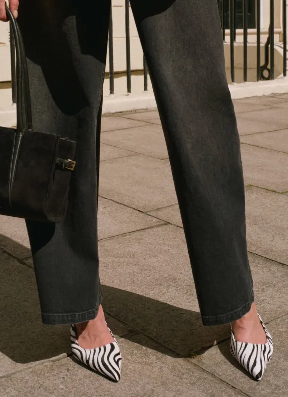 Mila Zebra Print Slingback Kitten Heels sold by Mint Velvet