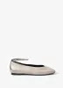 Honey Silver Leather Ballet Flats sold by Mint Velvet