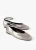 Honey Silver Leather Ballet Flats sold by Mint Velvet